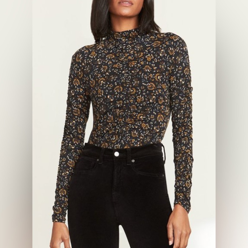 Veronica Beard Fresno Turtleneck Black Brown Long Sleeve Size XS - Picture 2 of 8